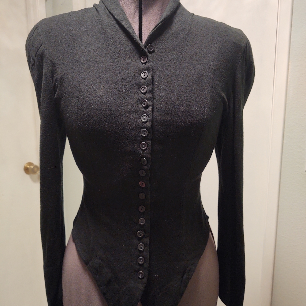<SOLD> Knit Ollini, black, goth blouse